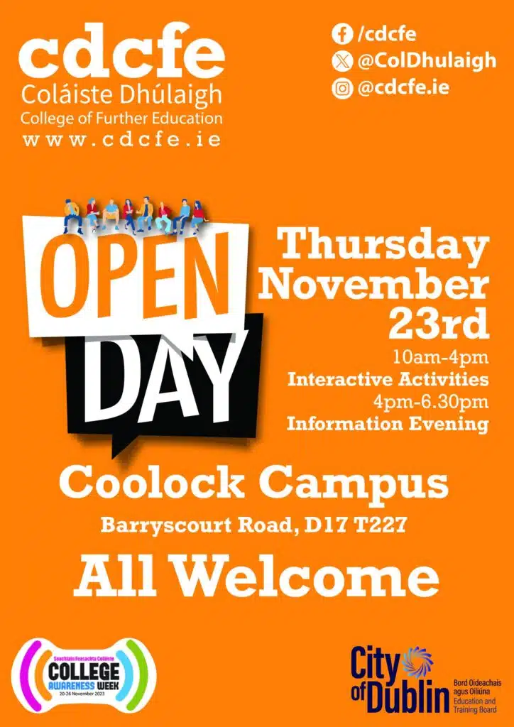 Coláiste Dhúlaigh College of Further Education Open Day